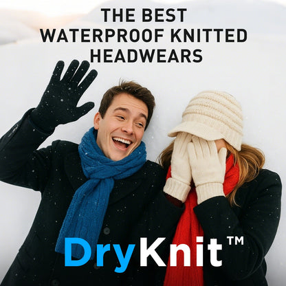 DryKnit™ Waterproof Visor Beanie for Women Fleece Lined Knit Winter Hat Warm & Stylish