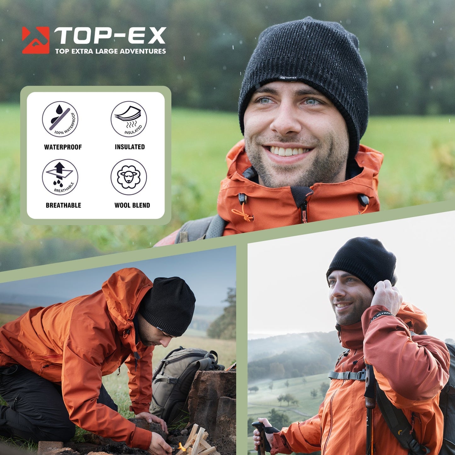 Caleb Waterproof Beanie M/L/XL/XXL TOP-EX