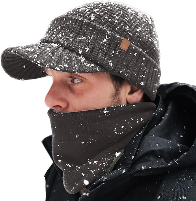 DryKnit™ Waterproof Merino Wool Beanie & Neck Warmer Set – Fleece Lined Winter Hat