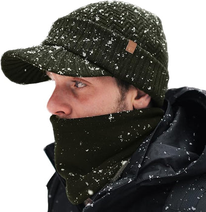 DryKnit™ Waterproof Merino Wool Beanie & Neck Warmer Set – Fleece Lined Winter Hat