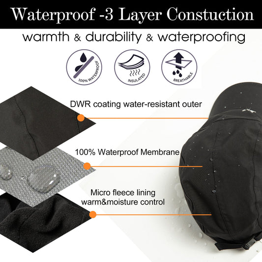 Waterproof Earflap Baseball Cap Fleece Lined M/L/XL/XXL TOP-EX